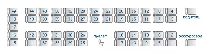 Расположение мест в автобусе