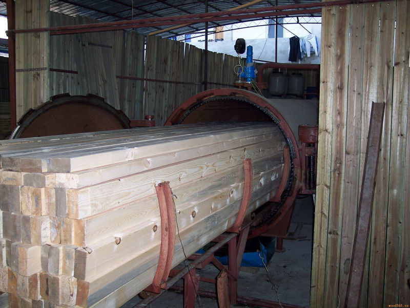 Autoclave impregnation of pine wood (sleepers for the railway)