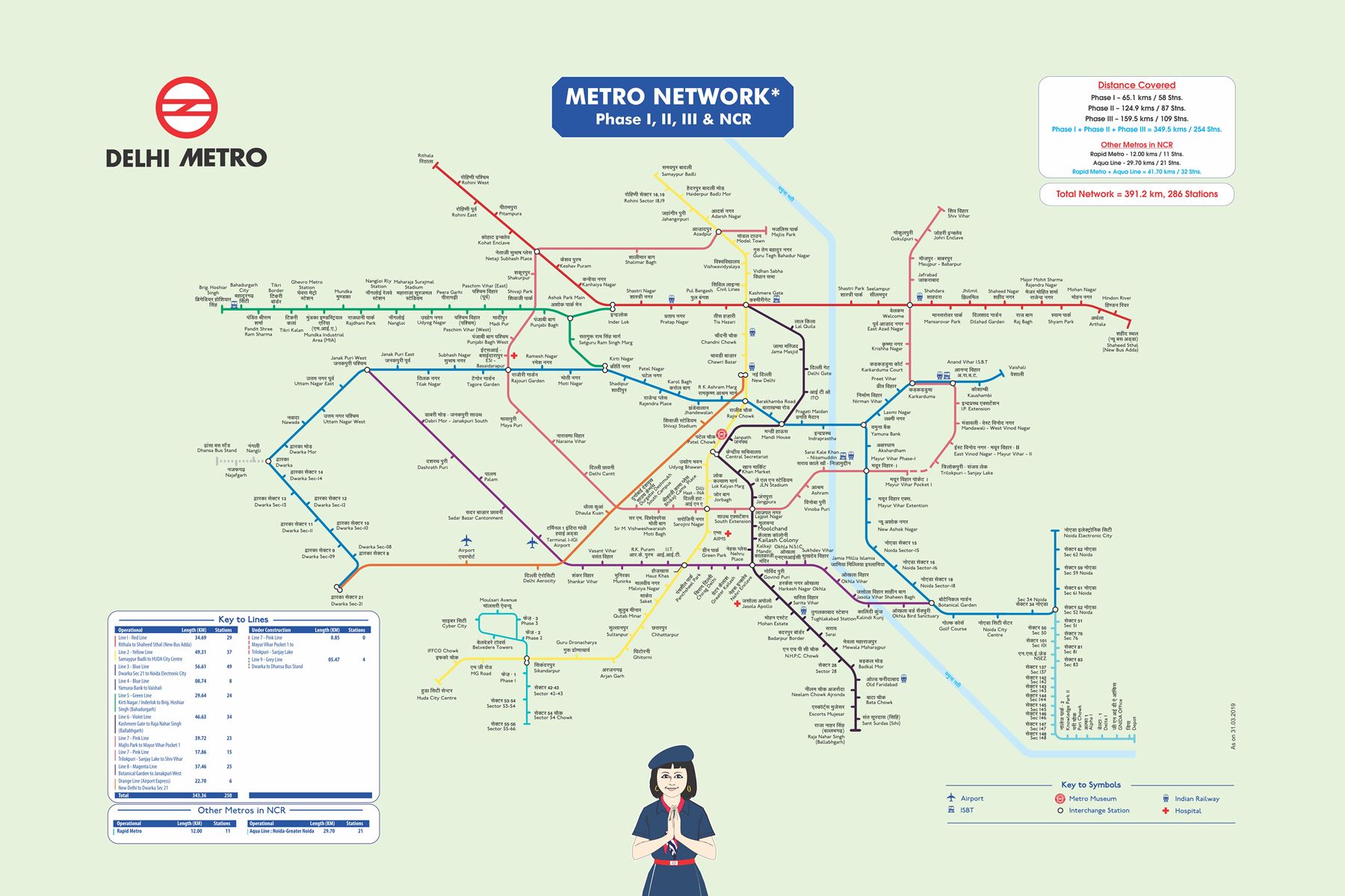 Схема метро Нью-Дели