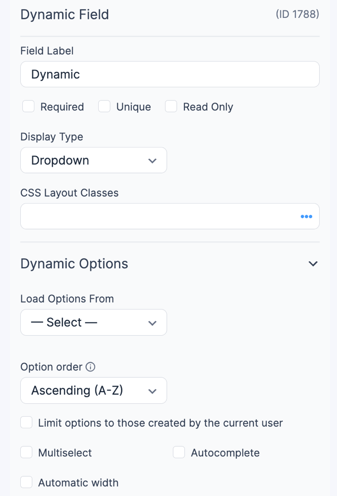 Dynamic Field Options