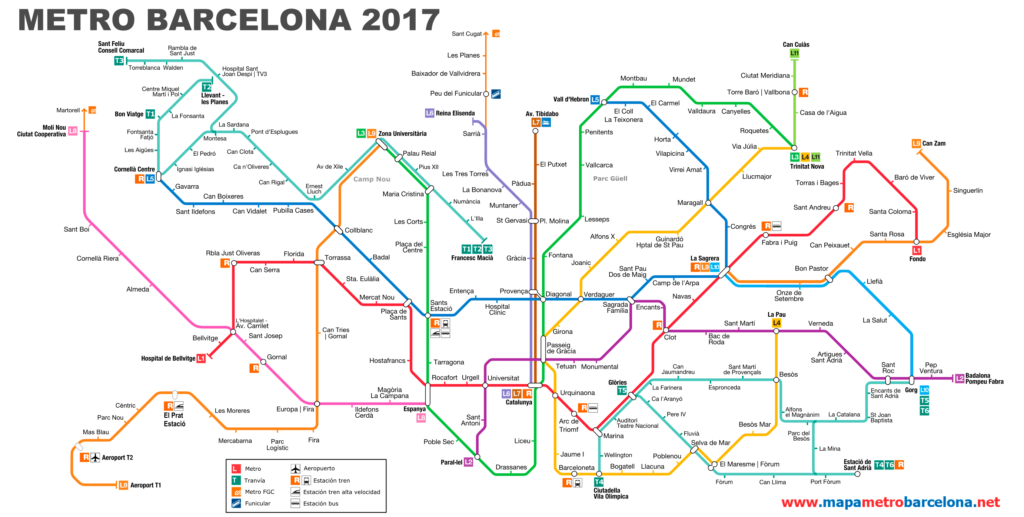 Barcelona metro map 2017