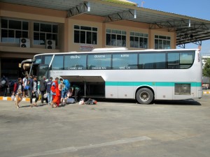 Green Bus from Chiang Rai at Arcade bus Station